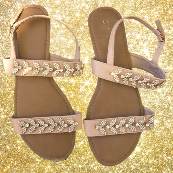 Sparkly Nude Sandals ✨ - Picture 1 of 6